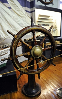 Images Dated 18th March 2012: Sigulda sailboat. Merchant fleet latvian. 20th century. Helm