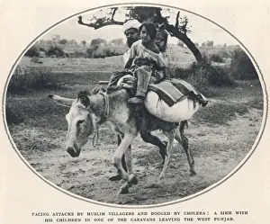 Refugees Prints: Sikhs flee from West to East Punjab