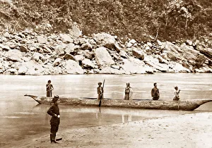 Sikkim Prints: Sikkim Ferry on Teesta River, India