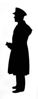 Gloves Prints: Silhouette of American soldier, WW2