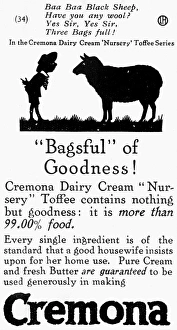 Toffee Gallery: Silhouette of a boy with a sheep, Cremona advert