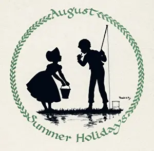 Silhouette Calendar -- August