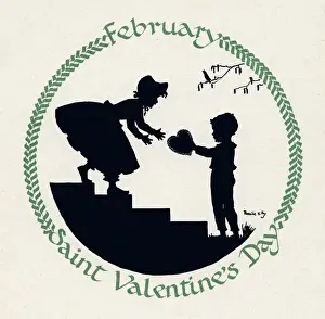 Handing Prints: Silhouette Calendar -- February