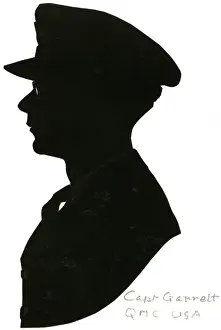 Garrett Prints: Silhouette of Captain Garrett, QMC USA