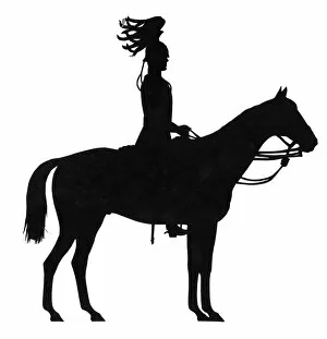 Images Dated 22nd February 2012: Silhouette of a cavalryman on horseback
