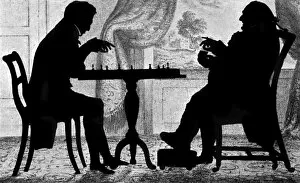 Images Dated 16th November 2011: Silhouette of a chess game