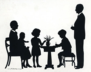 Images Dated 21st February 2012: Silhouette of a family scene