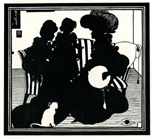 Silhouette, Family on a sofa