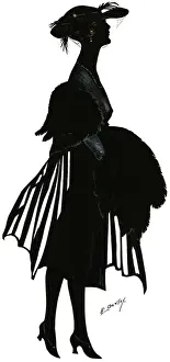 Silhouette of a fashionable woman