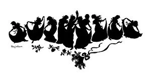 Images Dated 12th September 2016: Silhouette of girls dancing