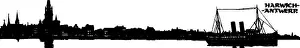 Townscape Prints: Silhouette of Harwich to Antwerp shipping