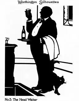 Beer Collection: Silhouette of a head waiter