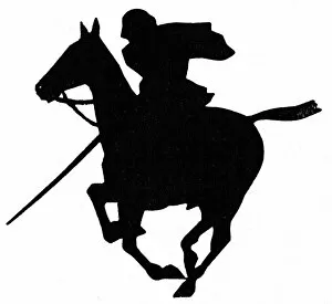 Silhouette of horse and rider, Royal Tournament