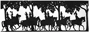 Images Dated 29th March 2012: Silhouette of Household Cavalry in Hyde Park, London