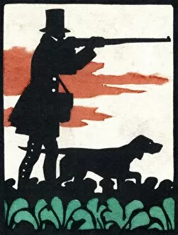 Images Dated 23rd February 2012: Silhouette of hunting scene