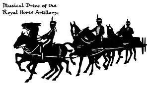 Pairs Prints: Silhouette of musical drive, Royal Horse Artillery