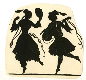 Silhouette, Ottoman Musician and Dancer