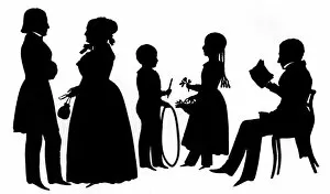 Images Dated 15th November 2011: Silhouette portrait of the Cary family of Boston
