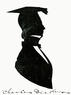 1820s Collection: Silhouette portrait of Charles Dickens aged about fourteen