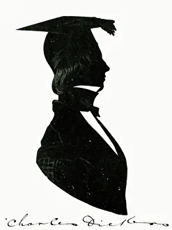 Connoisseur Prints: Silhouette portrait of Charles Dickens aged about fourteen