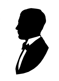 Bowtie Gallery: Silhouette portrait of a man in evening dress