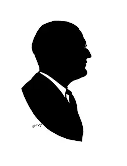 Silhouette portrait of Stanley Holloway, actor