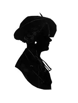 Earring Prints: Silhouette portrait of a woman in a large hat
