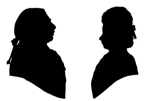 Consort Prints: Silhouette portraits of King George III and Queen Charlotte