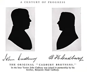 Cadbury Prints: Silhouette portraits, the original Cadbury Brothers