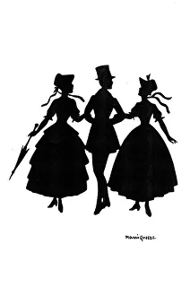 Crinolines Prints: Silhouette - Postcard Design