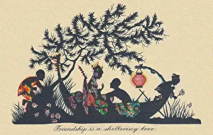 Sheltering Prints: Silhouette - Postcard Design