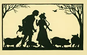 Kisses Prints: Silhouette. Princess & the Swineherd