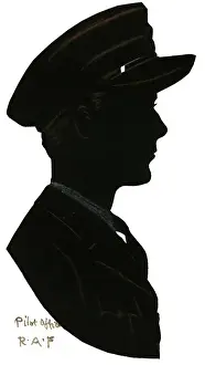 Oakley Prints: Silhouette of an RAF pilot officer