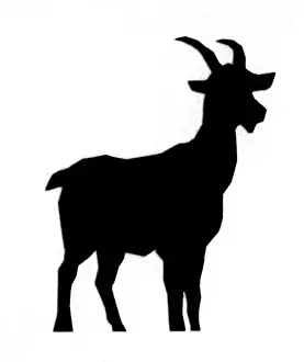 Regimental Prints: Silhouette of regimental goat (Welch Regiment)