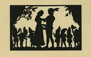 Dwarfs Prints: Silhouette. Snow White