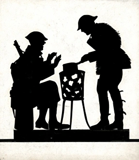 Warming Gallery: Silhouette of two soldiers