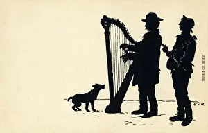 Plucking Prints: Silhouette of Street Musicians - Geneva, Switzerland
