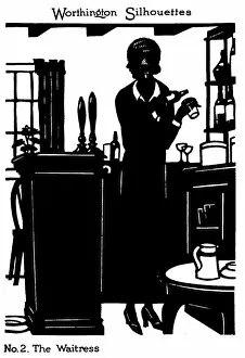 Pouring Collection: Silhouette of a waitress