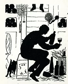 Furniss Gallery: Silhouette, In His Wine Cellar