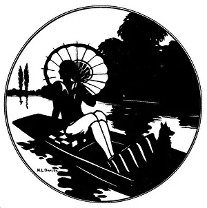 Silhouette of a woman with a parasol