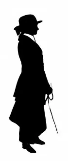 Images Dated 21st February 2012: Silhouette of a woman in riding costume