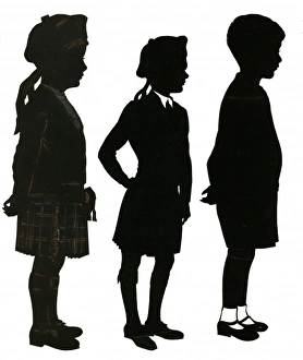 Images Dated 21st February 2012: Silhouettes of three children