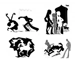 Gary Prints: Silhouettes of scenes from Lives of Bengal Lancers