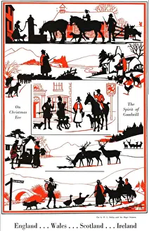 Sign Post Prints: Silhouettes of traditional Christmas scenes