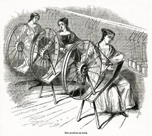 Threads Prints: Silk-doublers at work 1843