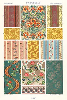 Racinet Prints: Silk patterns for furniture and walls, 18th century