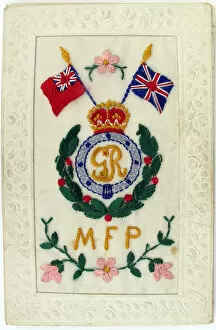 Images Dated 1st May 2012: Silk postcard showing Military Foot Police emblem
