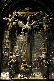 Crucifixion Collection: Silver altar, with a frame of ebony, from the chapel of Husu