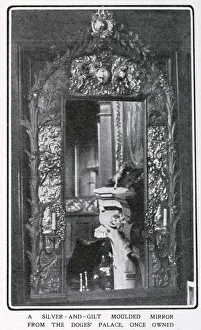 Crossley Gallery: A silver and gilt moulded mirror from the Doges Palace in Venice