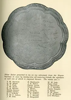 Silver Salver presented tos F Edge